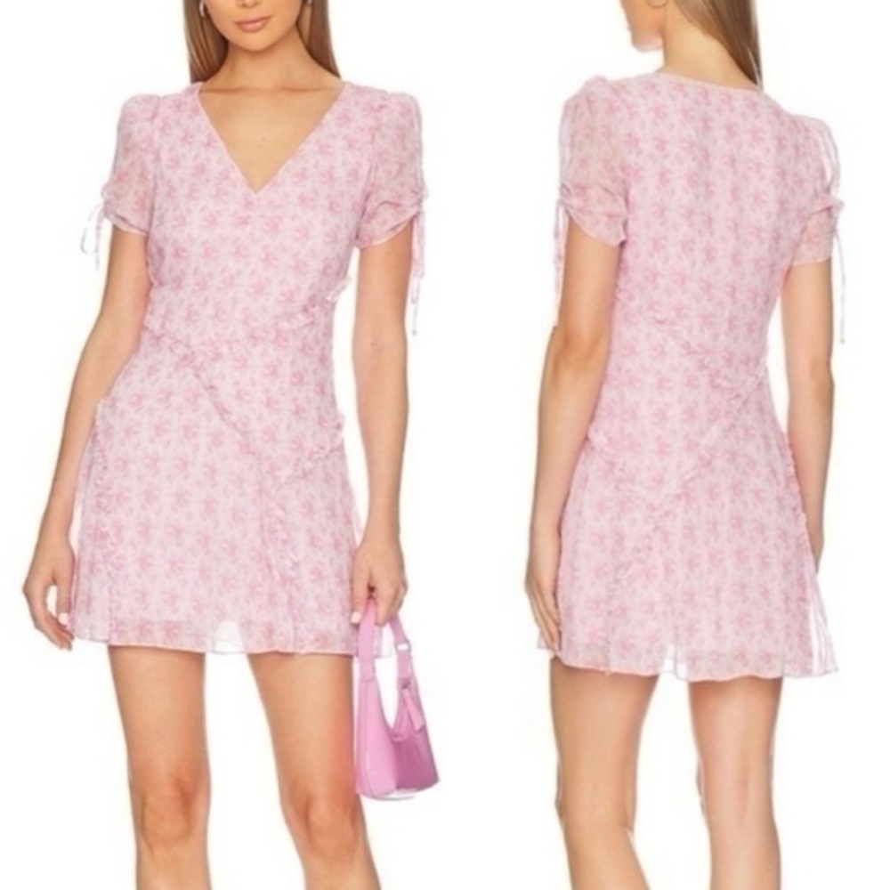 LoveShackFancy Posh‎ Pink “Rose Patch” Mini Dress… - image 1